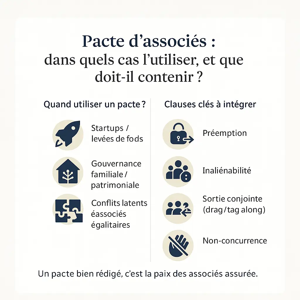 Illustration sur les clauses à inclure dans un pacte d'associés