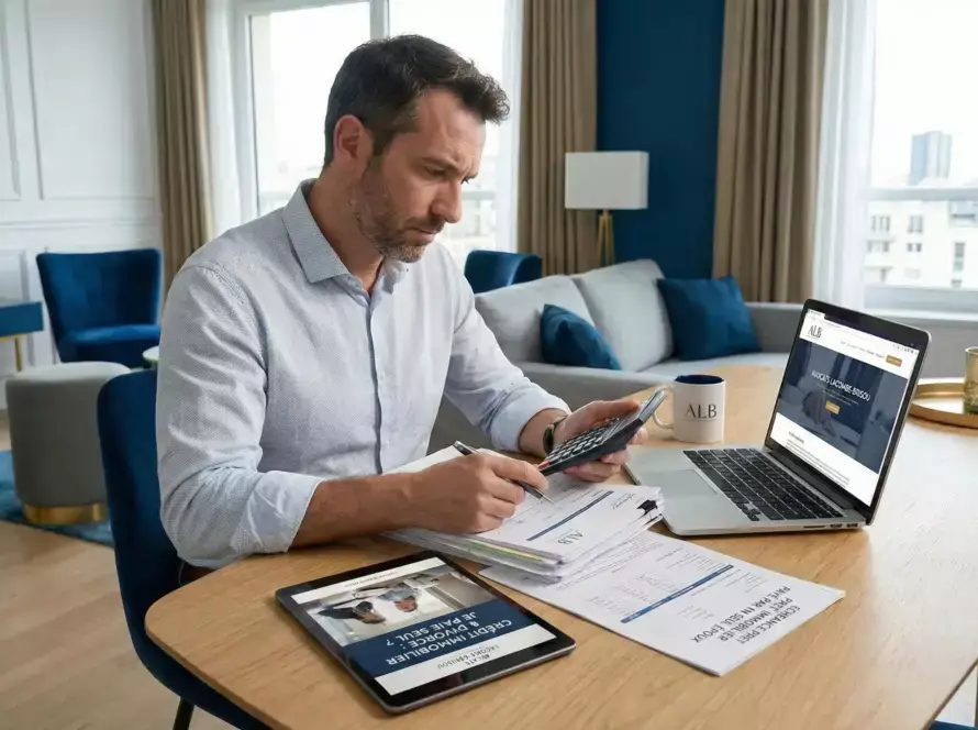 Personne analysant ses charges financières après un divorce avec un avocat